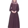 purple embroidered abaya