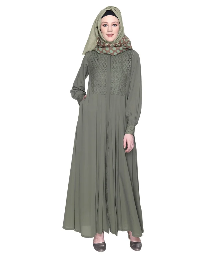 olive green premium abaya