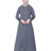 grey embroidered abaya for women