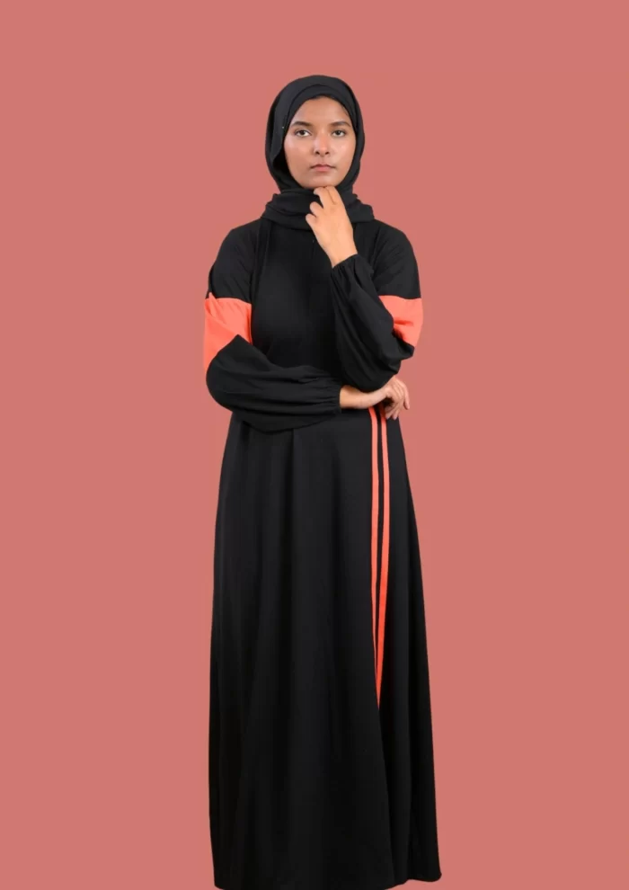 red sports abaya