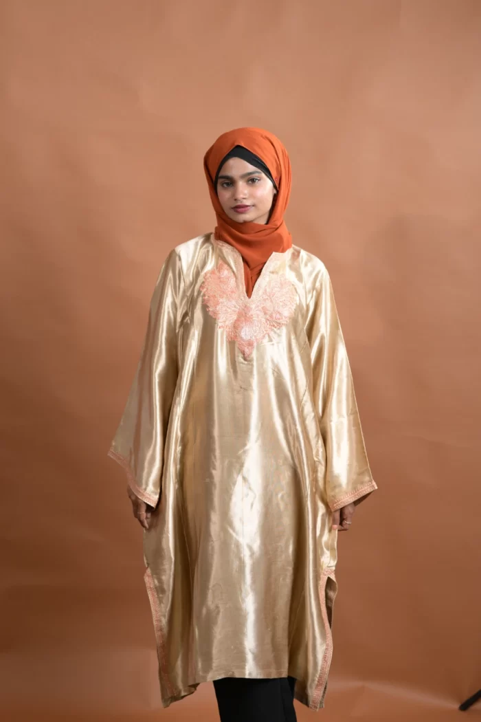 zari golden silk pheran