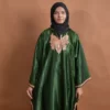 green silk kashmiri phiran for women