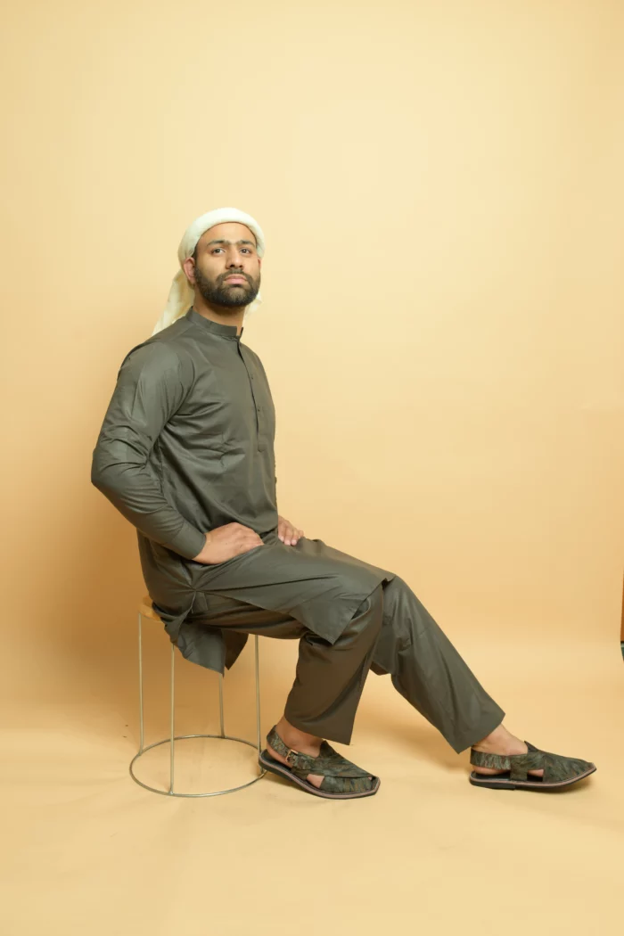 modest grey kameez shalwar