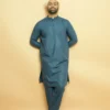 blue kameez shalwar by baraqah for gents