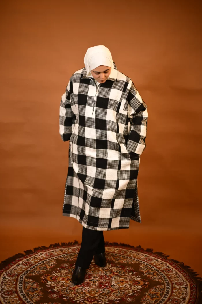 black check cashmere feran for ladies