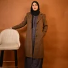 brown fleece over coat for girls