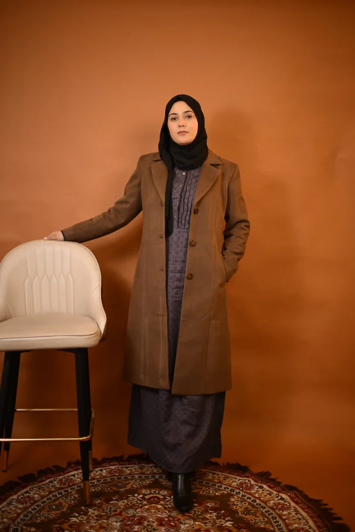 brown fleece over coat for girls