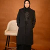 black elegant & simple long coat for ladies