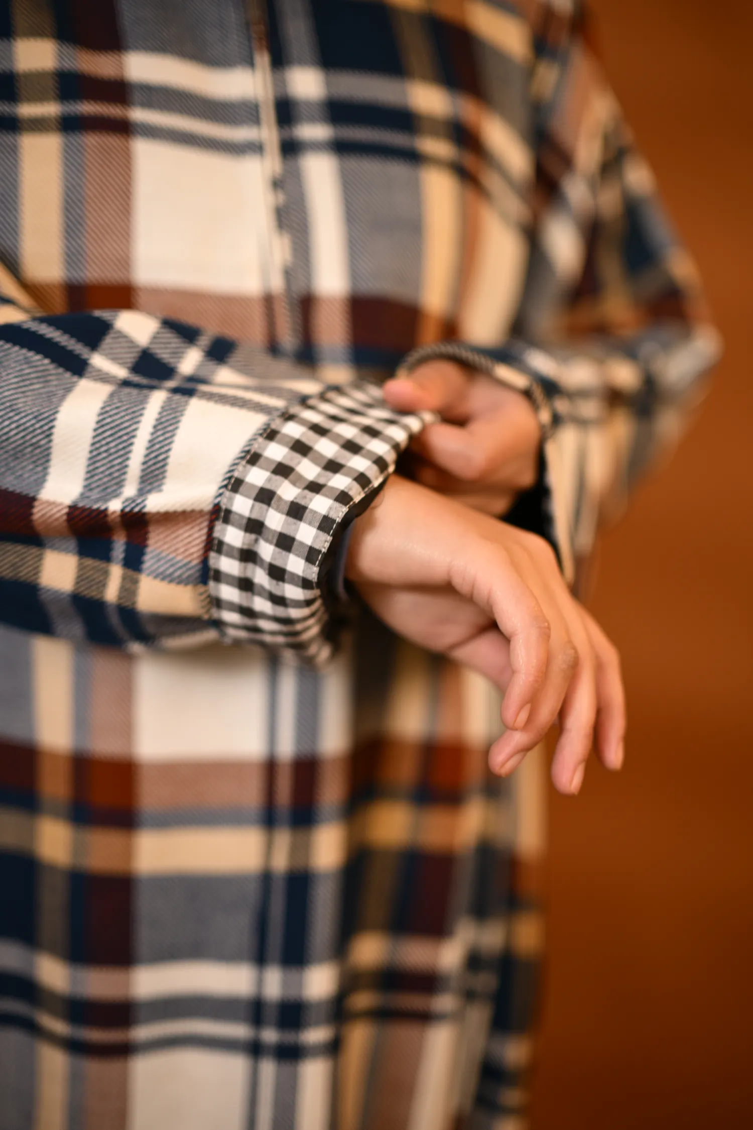 blue checkered firan for ladies