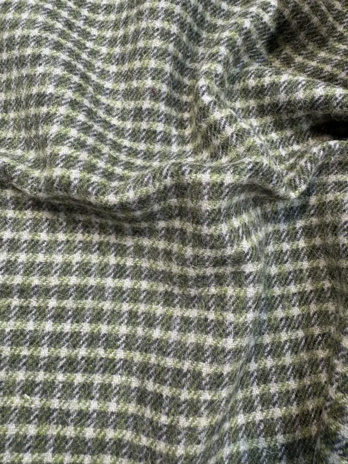 Garland Green Checkered Cashmere Merino Tweed