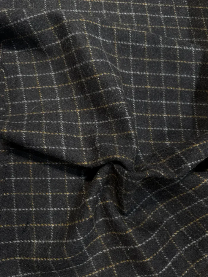 Dark Night Checkered Cashmere Merino Tweed