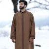 brown embroidered djellaba