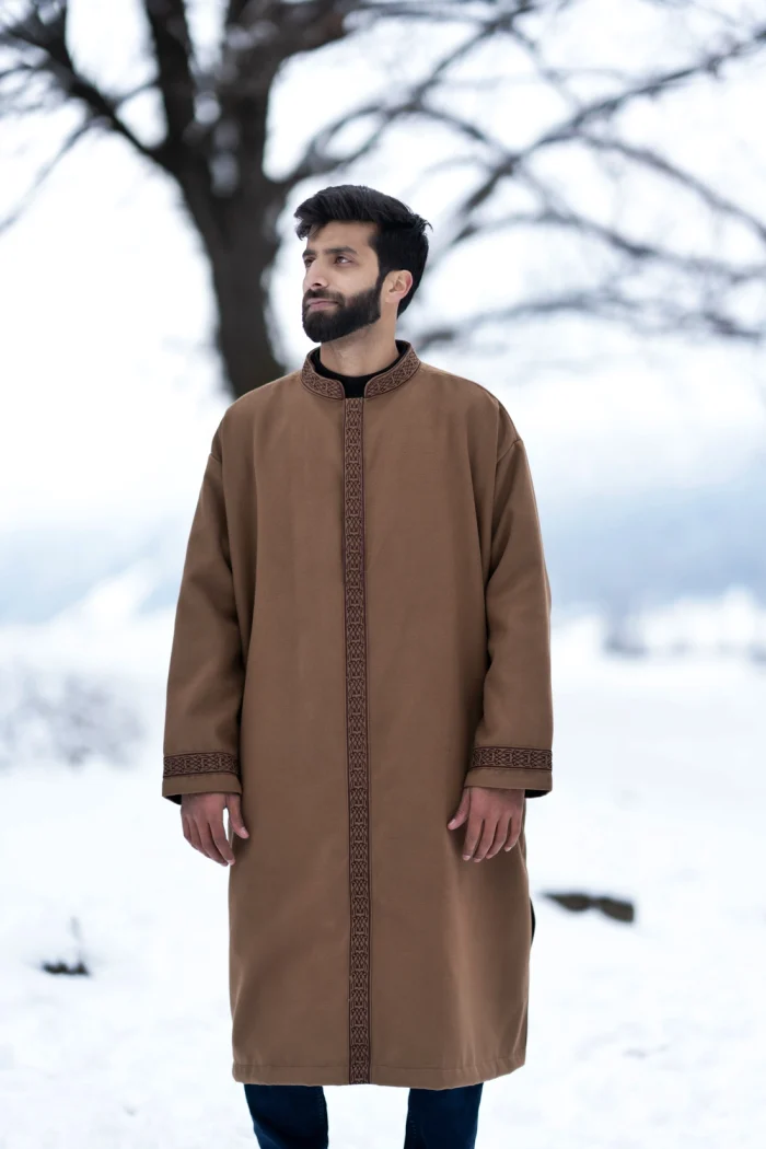 brown embroidered djellaba