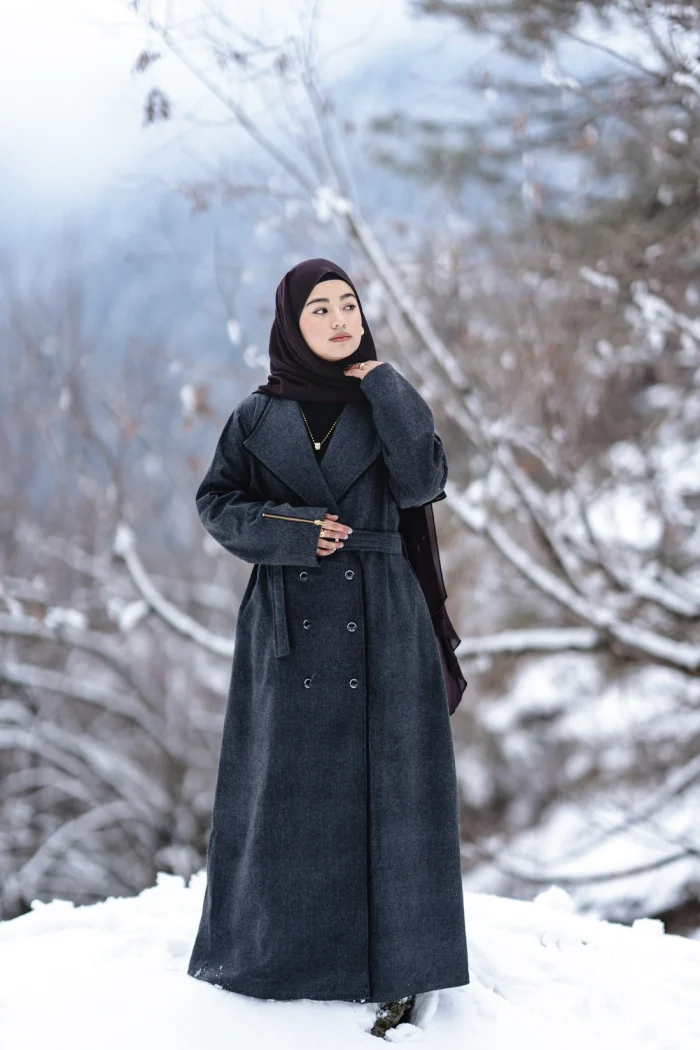 warm coat style winter abaya for ladies