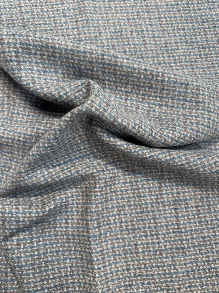 Dusky Royal Check Cashmere Merino Tweed