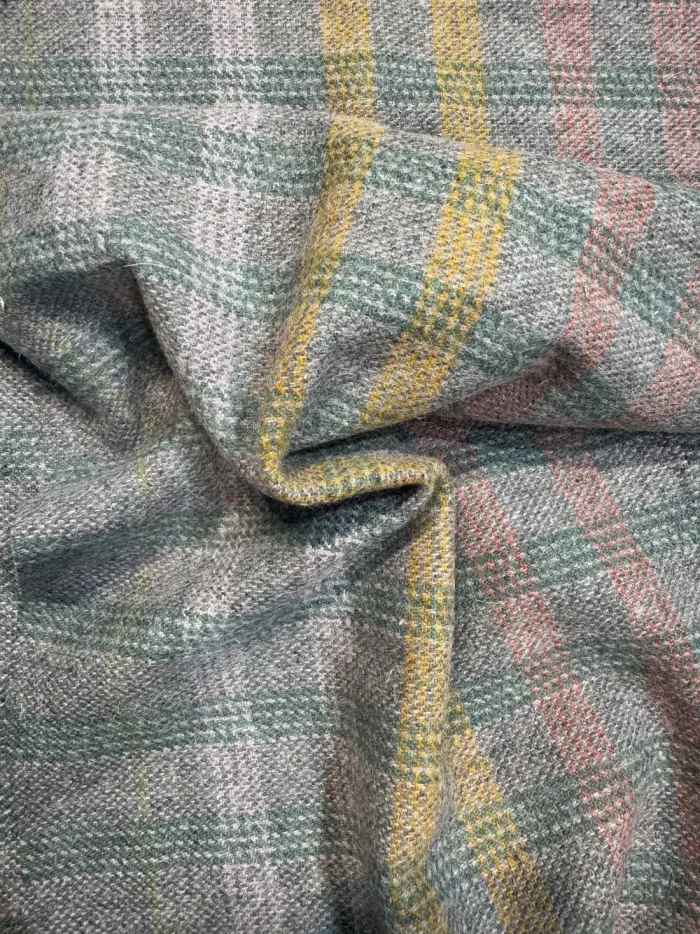 Prismatic Weave Checkered Cashmere Merino Tweed